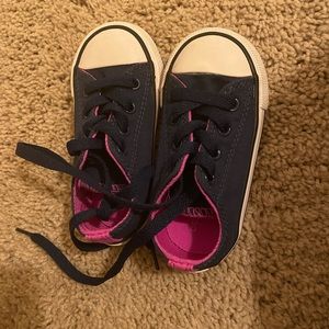 Toddler Navy Blue Converse. Used once. Size 6.
